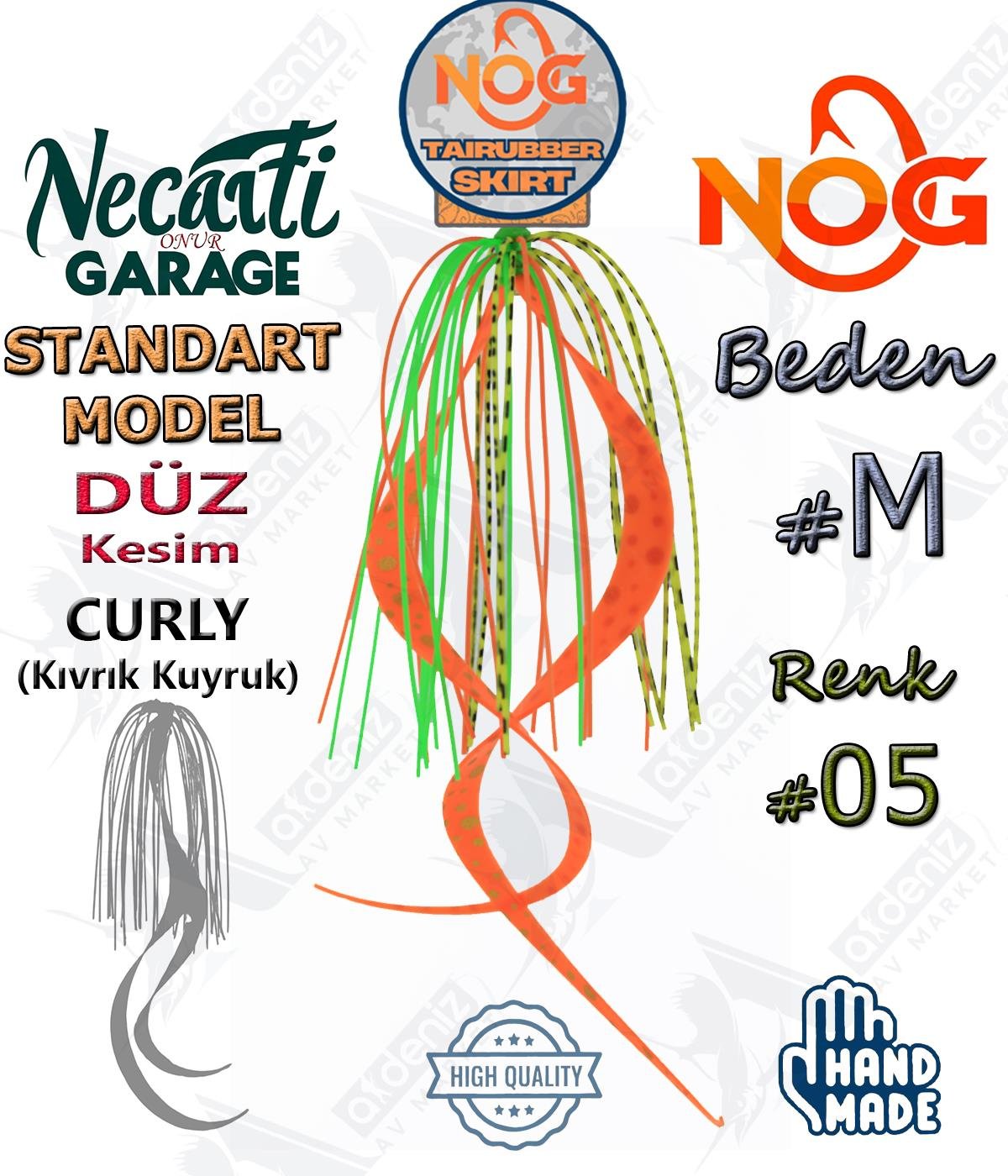 NOG Standart Tai Rubber Skirt Düz Kesim Curly Kuyruk Yedek Etek #05 MNOG Necati Onur Garage