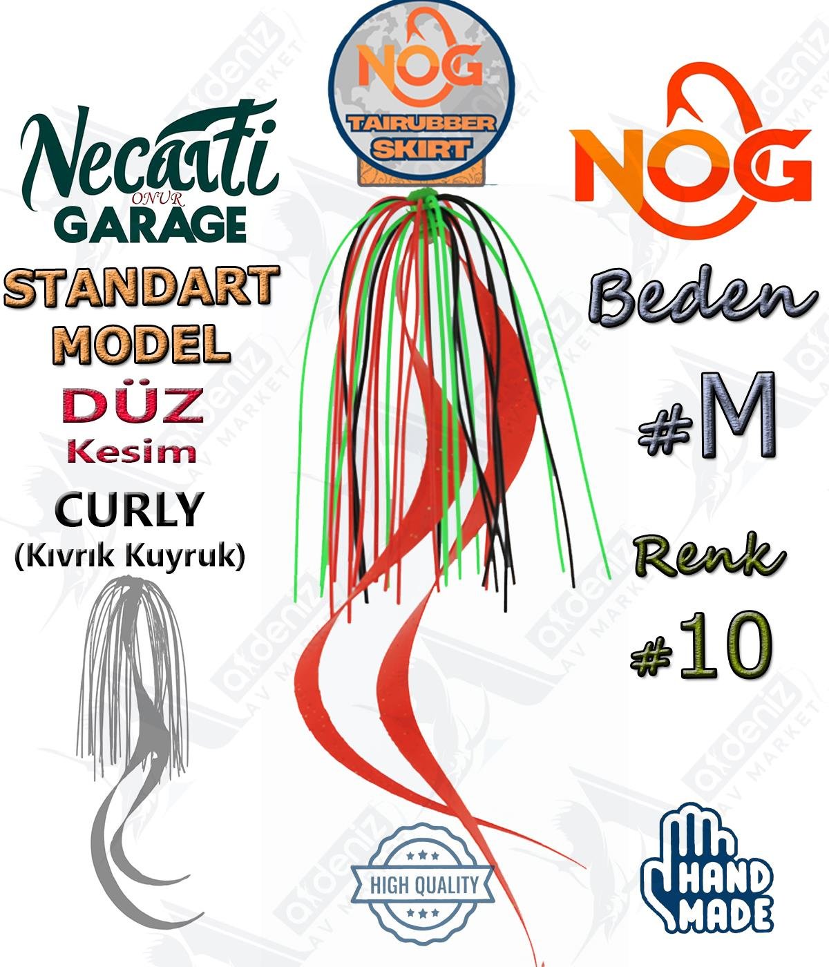 NOG Standart Tai Rubber Skirt Düz Kesim Curly Kuyruk Yedek Etek #10 MNOG Necati Onur Garage