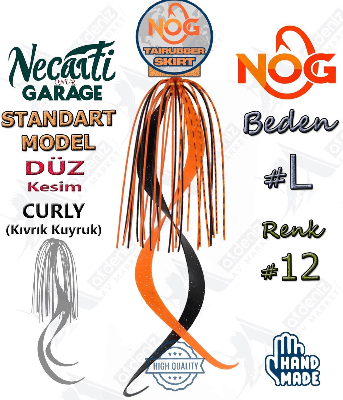 NOG Standart Tai Rubber Skirt Düz Kesim Curly Kuyruk Yedek Etek #12 LNOG Necati Onur Garage
