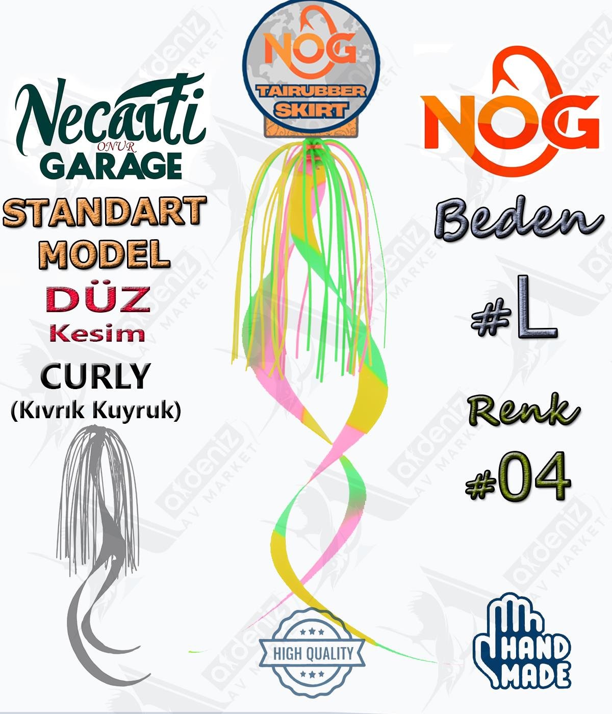 NOG Standart Tai Rubber Skirt Düz Kesim Curly Kuyruk Yedek Etek #04 LNOG Necati Onur Garage