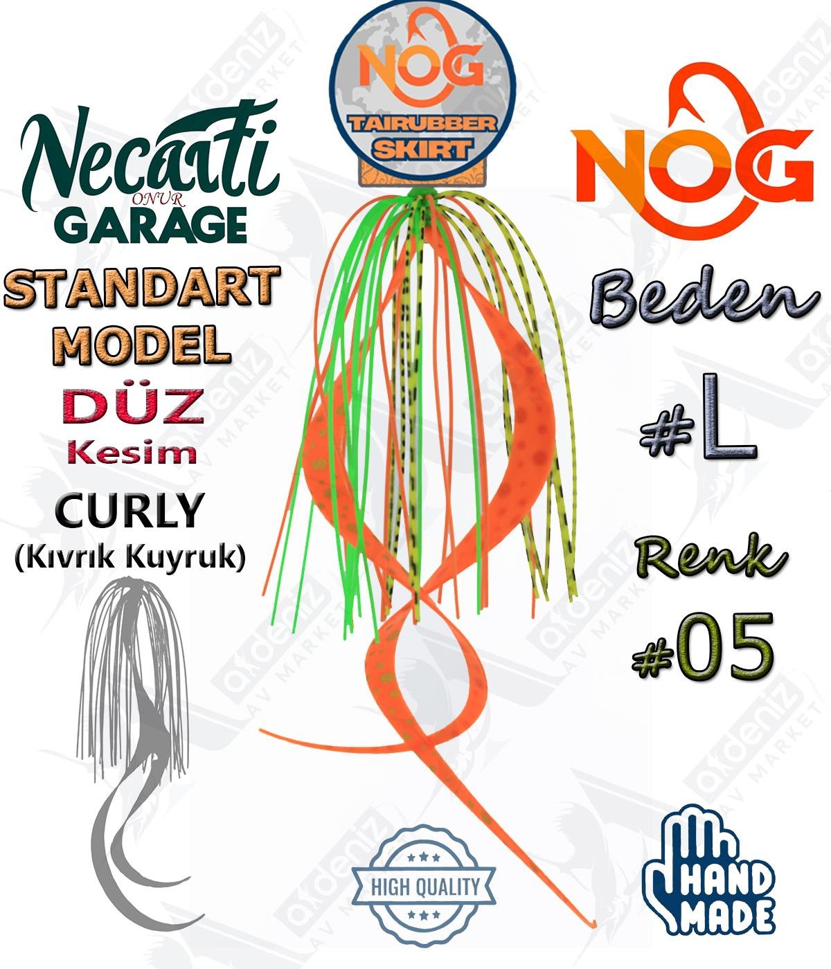 NOG Standart Tai Rubber Skirt Düz Kesim Curly Kuyruk Yedek Etek #05 LNOG Necati Onur Garage