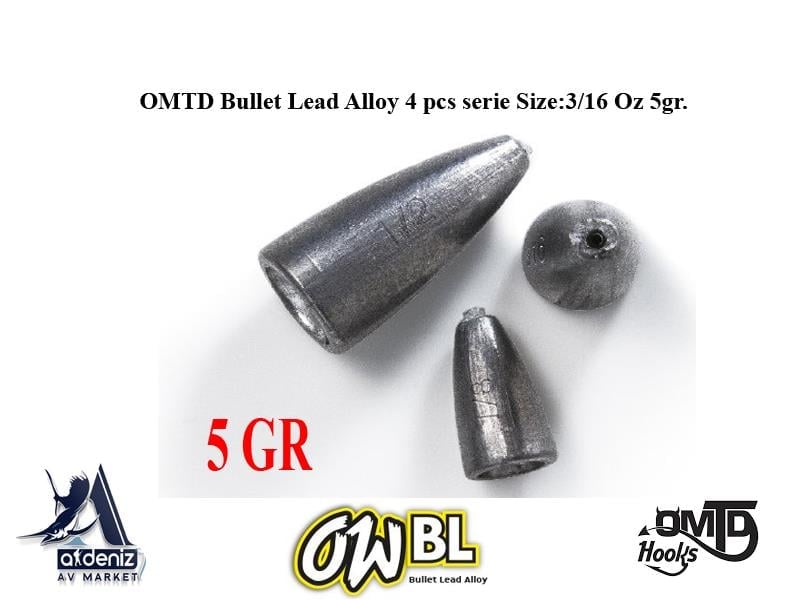 OMTD Bullet Lead Alloy 4 pcs serie OWBL 3/16 oz. 5 Gr.