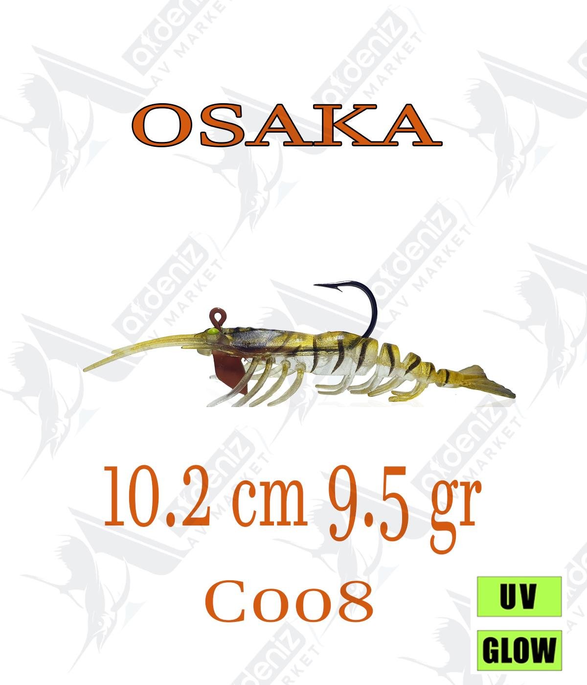 Osaka Caridina Shrimp 10.2cm 9.5gr silikon karides Color:C008OSAKA