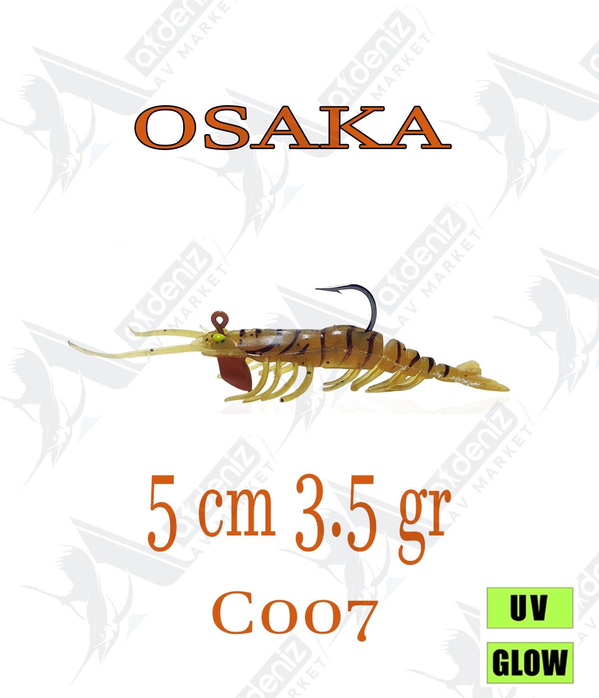 Osaka Caridina Shrimp 5cm 3.5gr silikon karides Color:C007OSAKA