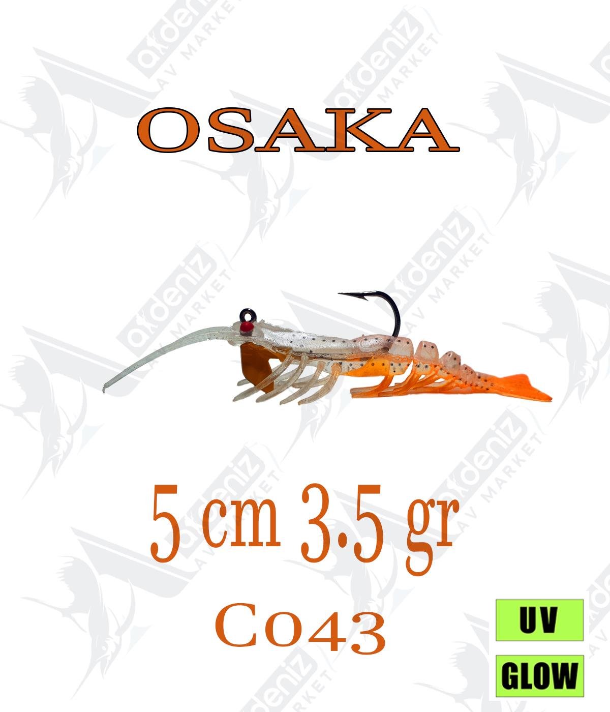 Osaka Caridina Shrimp 5cm 3.5gr silikon karides Color:C043OSAKA