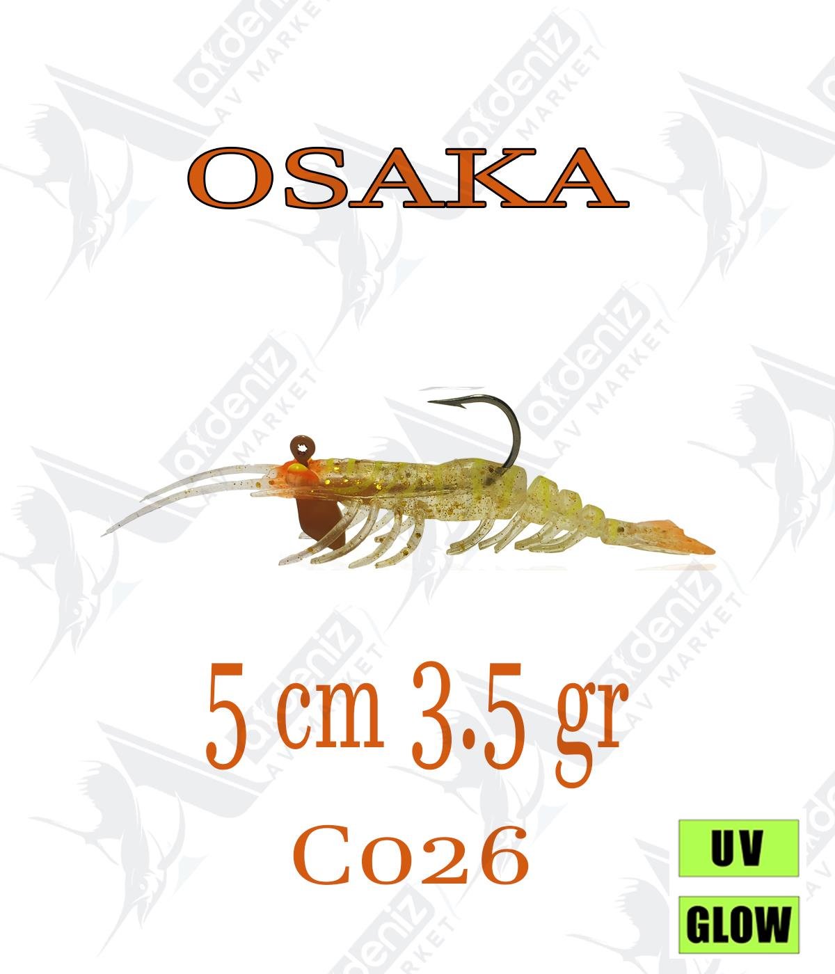 Osaka Caridina Shrimp 5cm 3.5gr silikon karides Color:C026OSAKA