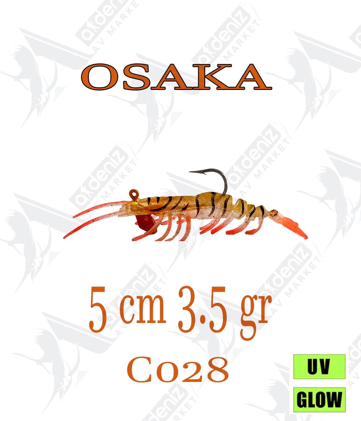 Osaka Caridina Shrimp 5cm 3.5gr silikon karides Color:C028OSAKA