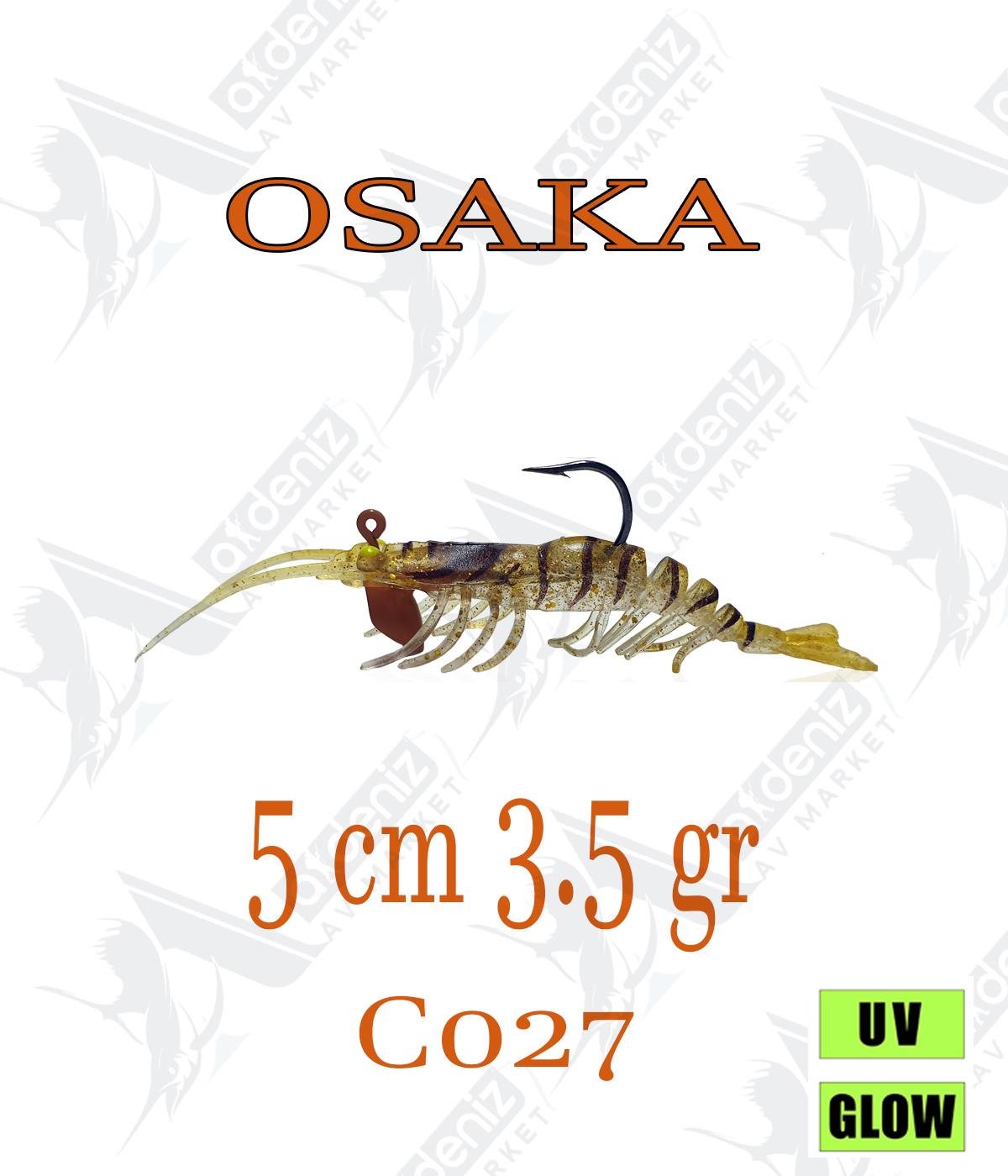 Osaka Caridina Shrimp 5cm 3.5gr silikon karides Color:C027OSAKA