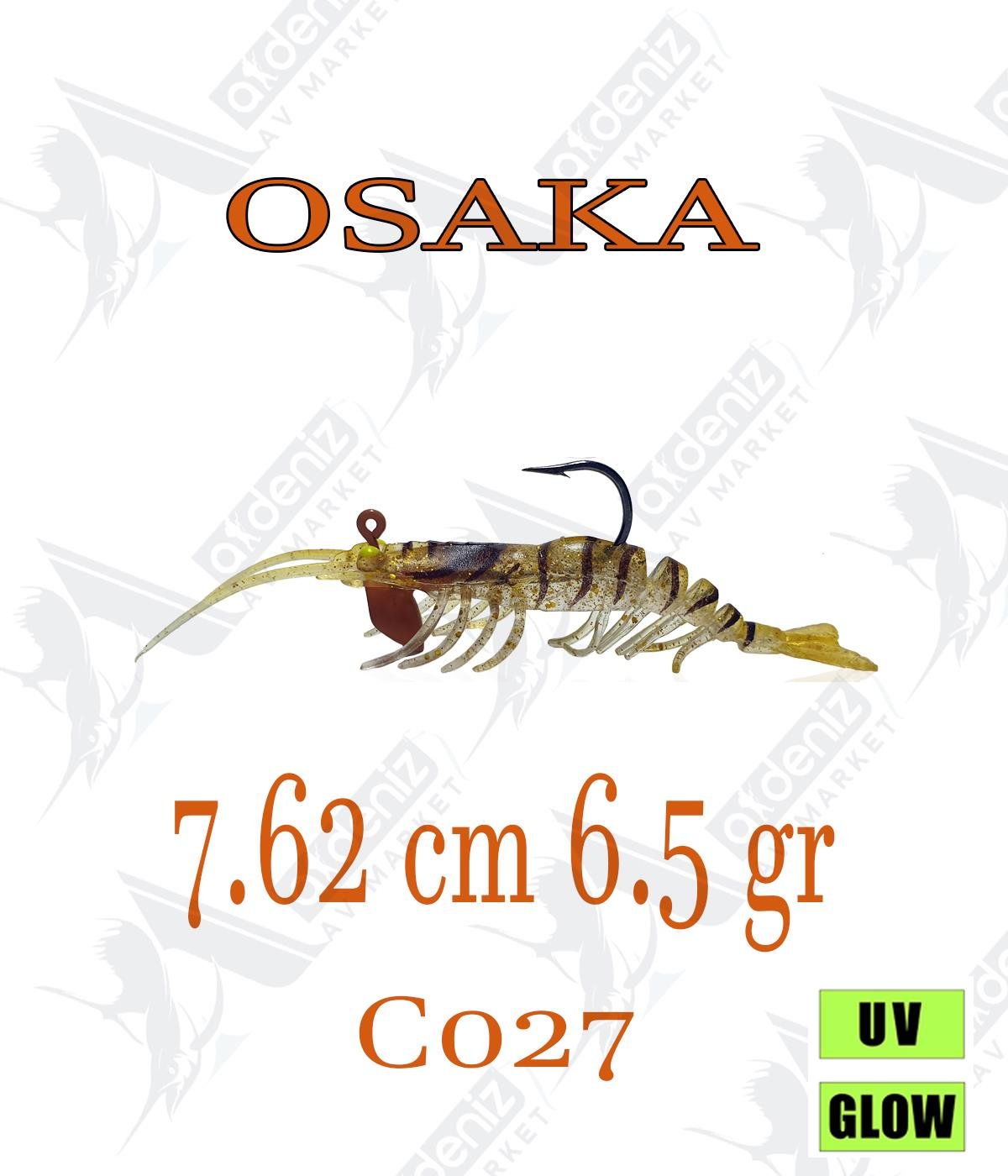 Osaka Caridina Shrimp 7.62cm 6.5gr silikon karides Color:C027OSAKA