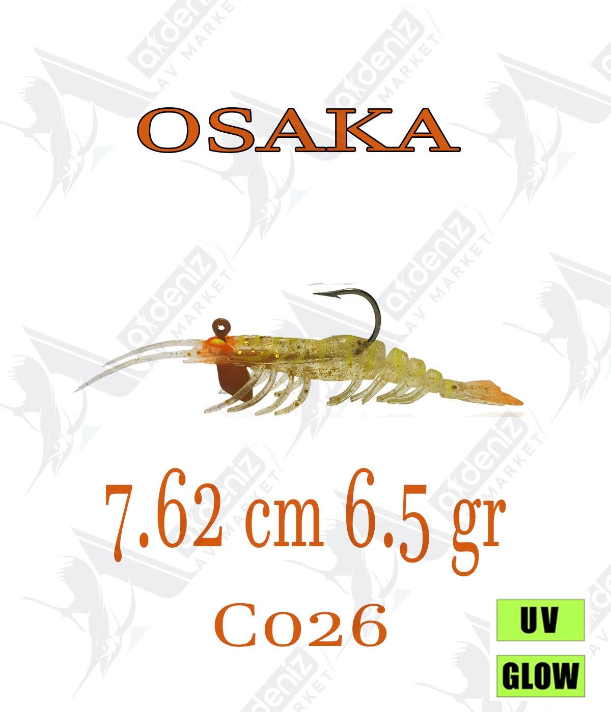 Osaka Caridina Shrimp 7.62cm 6.5gr silikon karides Color:C026OSAKA