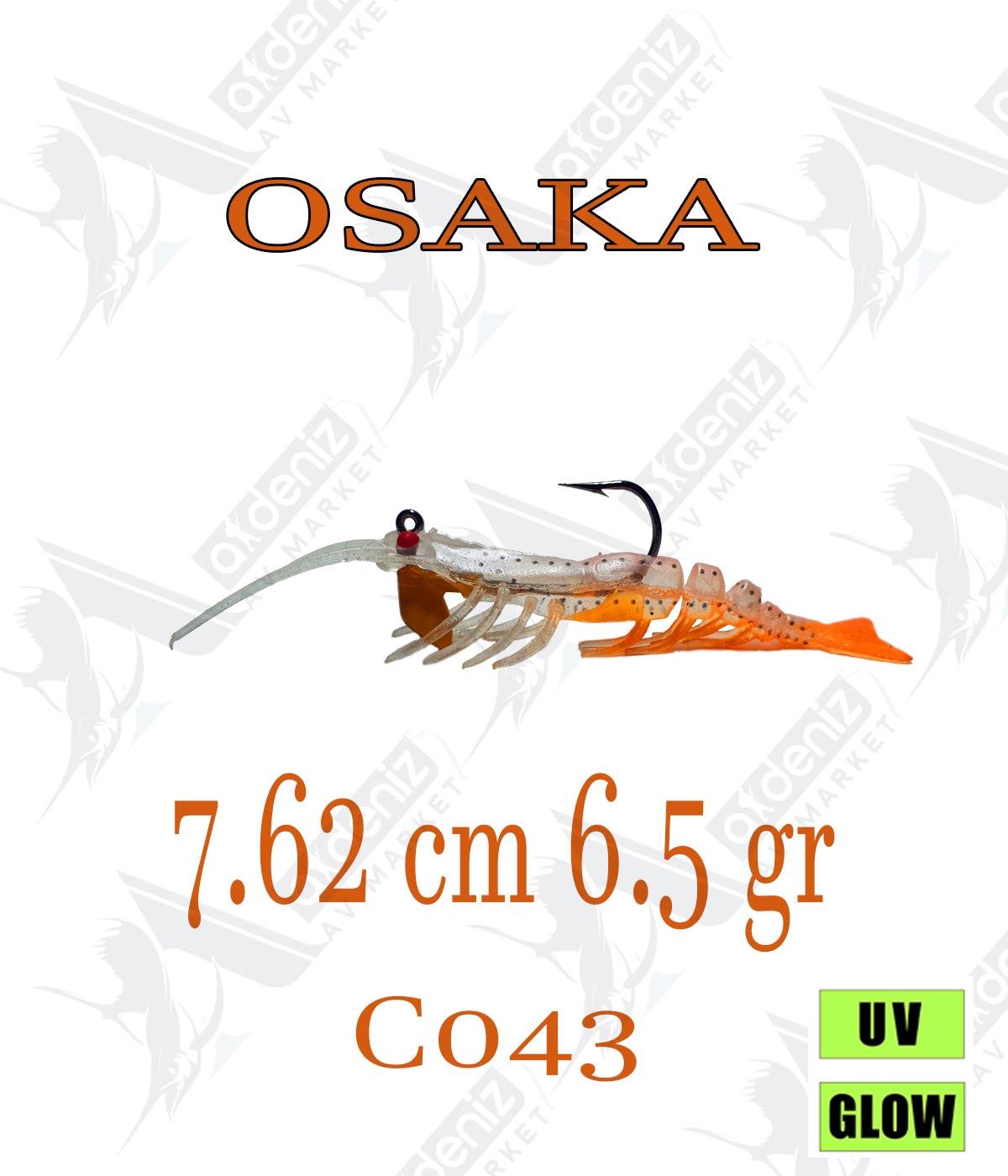 Osaka Caridina Shrimp 7.62cm 6.5gr silikon karides Color:C043OSAKA