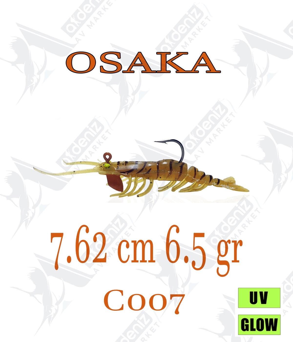 Osaka Caridina Shrimp 7.62cm 6.5gr silikon karides Color:C007OSAKA