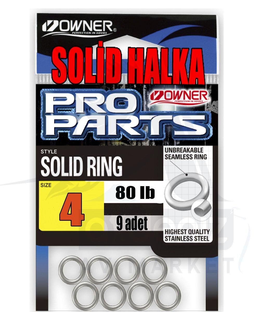 Owner 5195 Solid Ring (Paslanmaz Kapalı Halka) 80 lb-36 Kg (9 Adet) Size:4OWNER