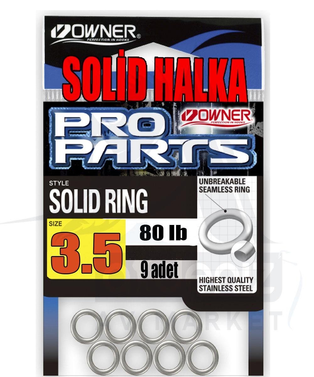 Owner 5195 Solid Ring (Paslanmaz Kapalı Halka) 80 lb-36 Kg (9 Adet) Size:3,5OWNER