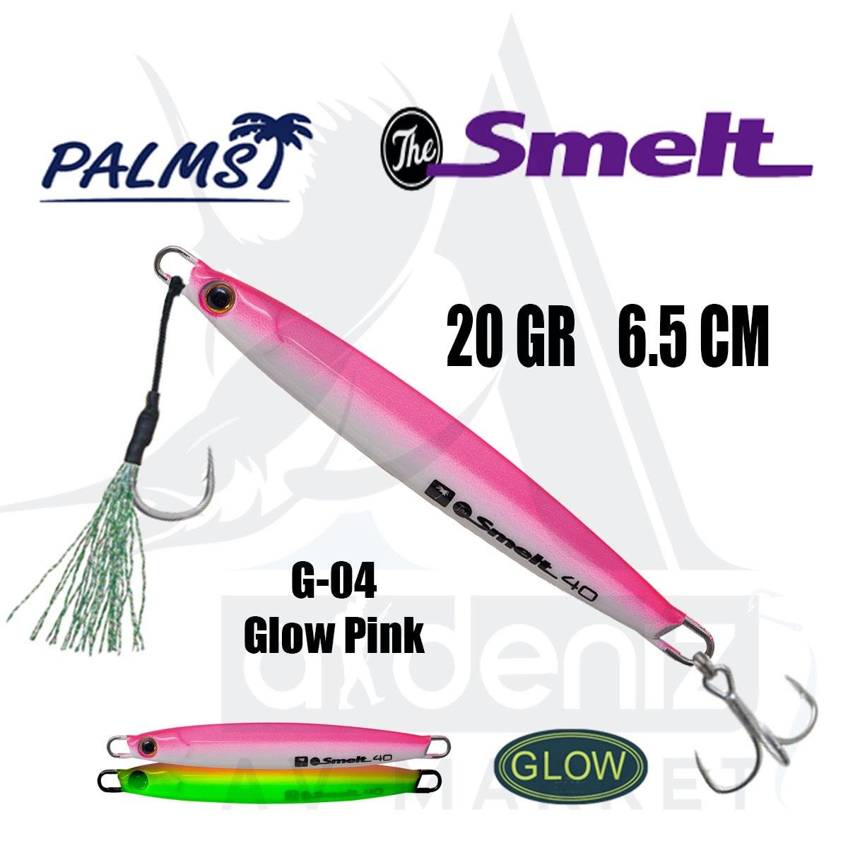 PALMS The Smelt Jig 20gr 6.5cm Jig Yem Color: G-04 Glow PinkPALMS