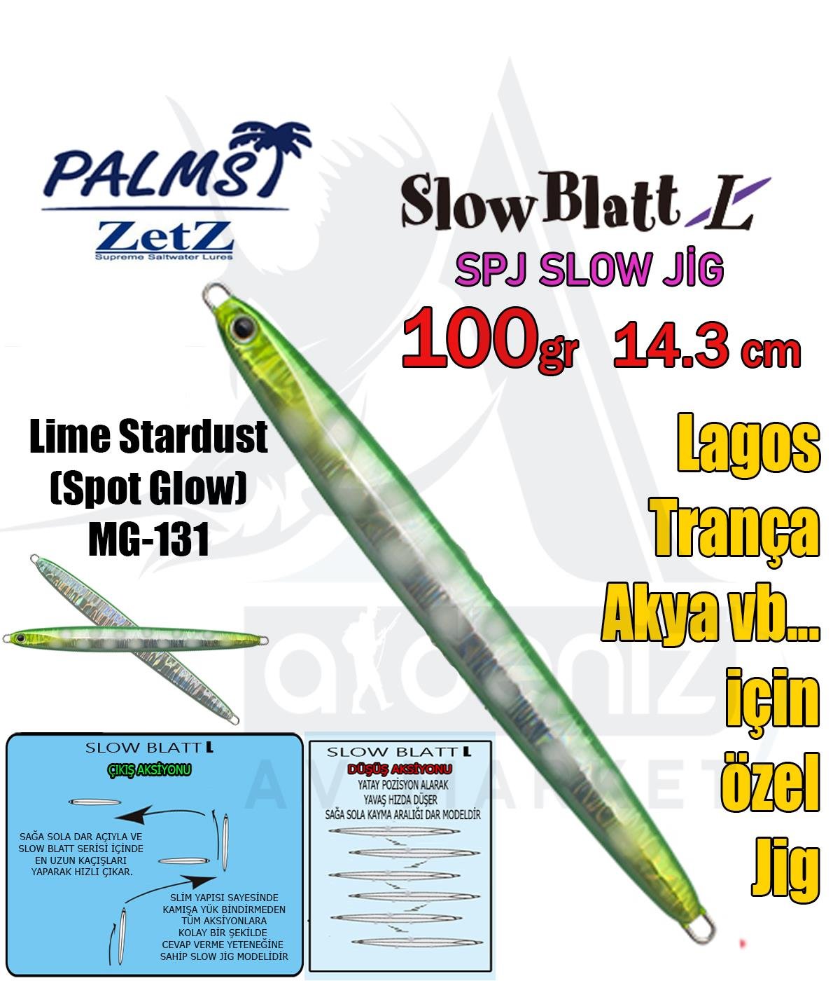 PALMS Zetz Slow Blatt L (Long) 100 gr Jig MG-131PALMS