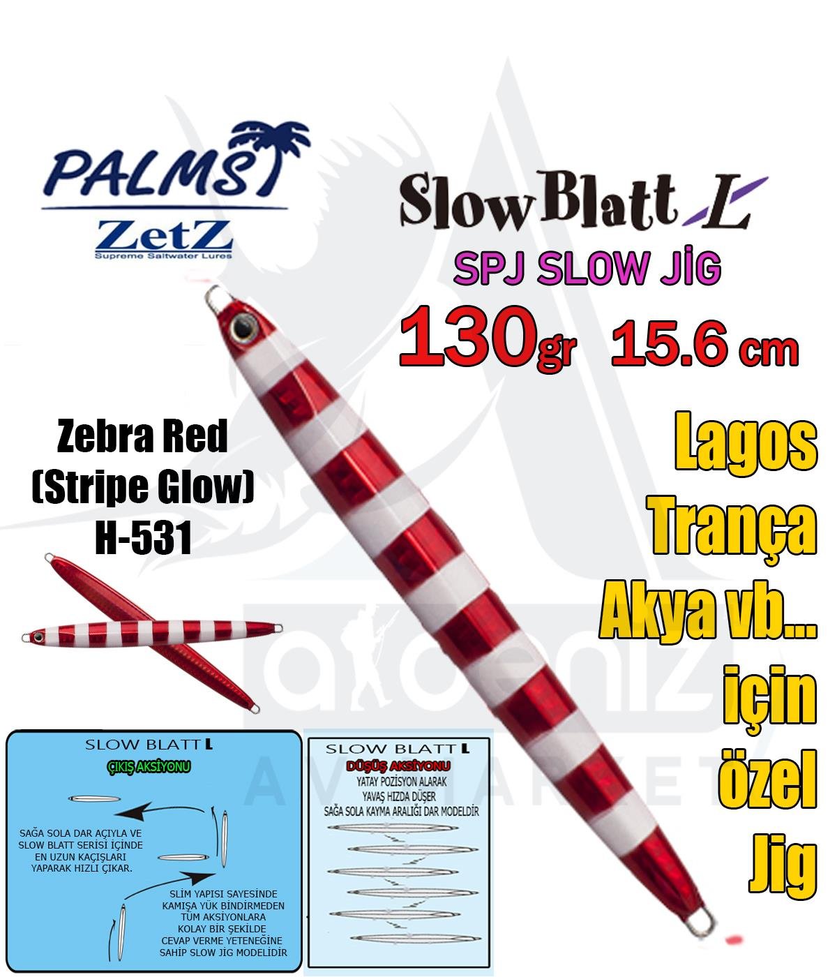 PALMS Zetz Slow Blatt L (Long) 130 gr Jig H-531PALMS