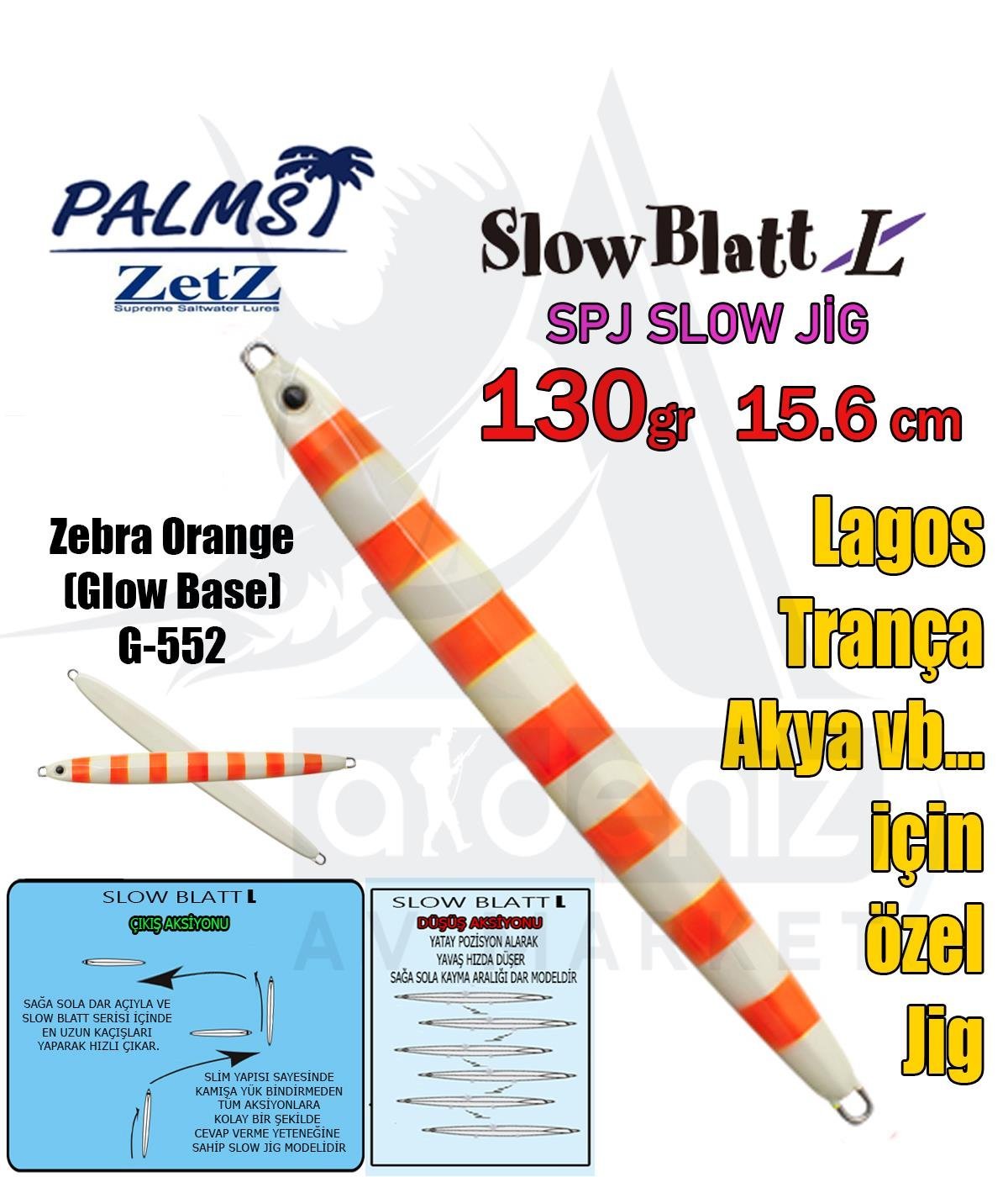 PALMS Zetz Slow Blatt L (Long) 130 gr Jig G-552PALMS