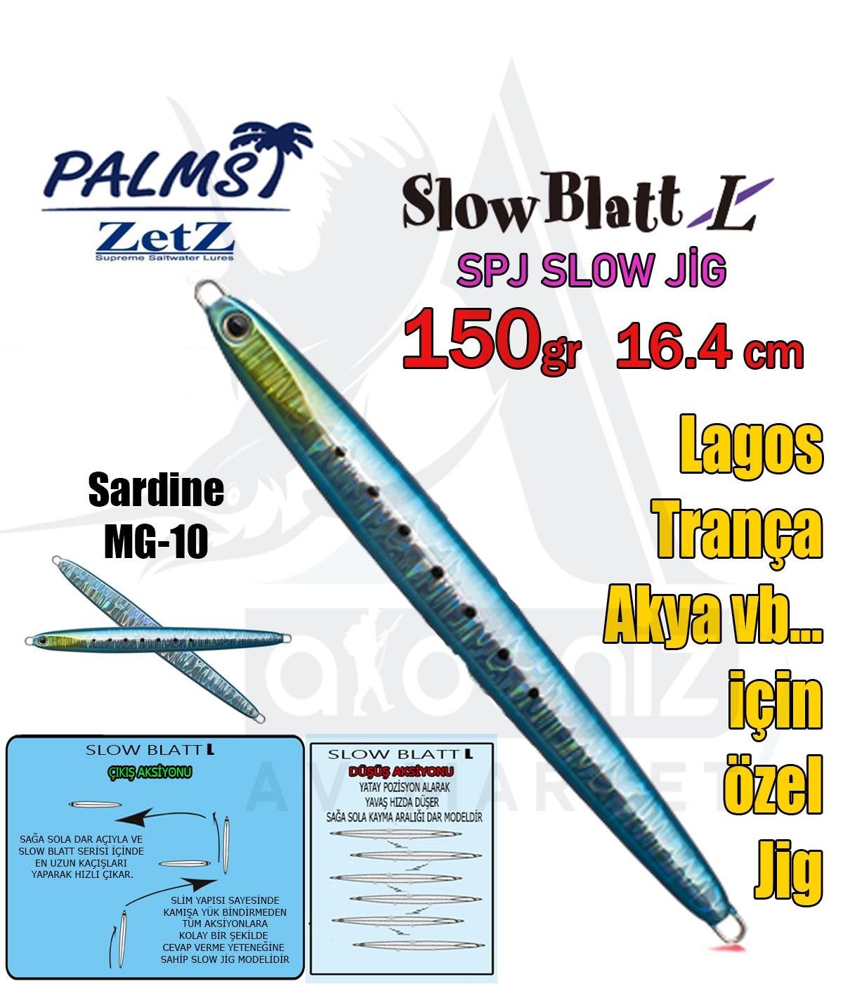 PALMS Zetz Slow Blatt L (Long) 150 gr Jig MG-10PALMS