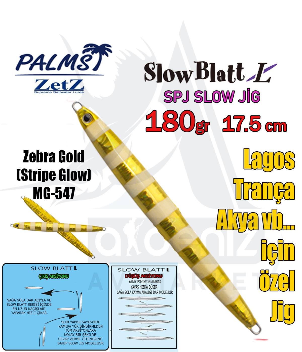 PALMS Zetz Slow Blatt L (Long) 180 gr Jig MG-547PALMS