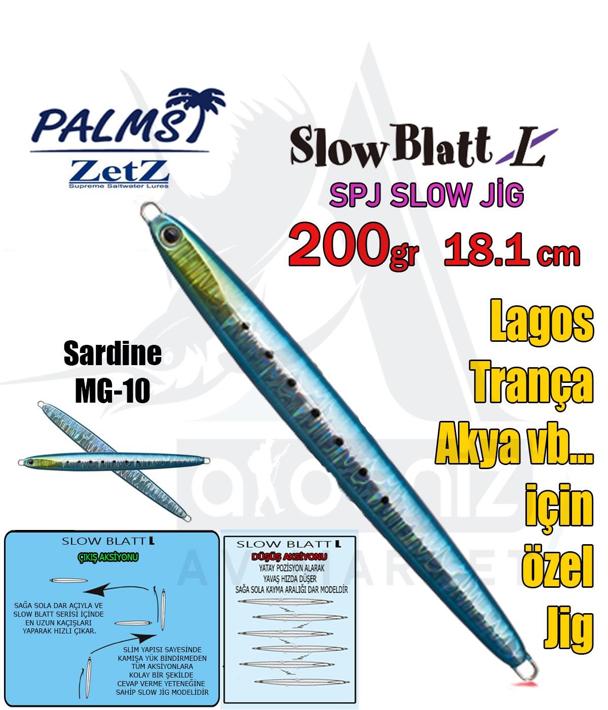 PALMS Zetz Slow Blatt L (Long) 200 gr Jig MG-10PALMS