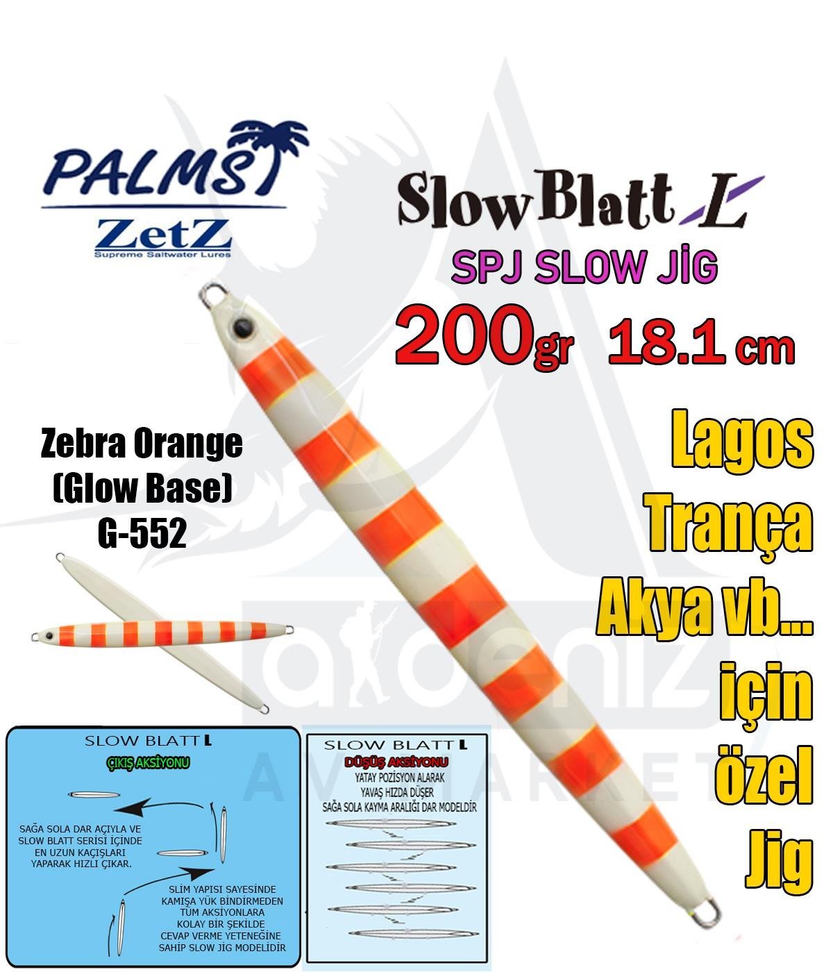 PALMS Zetz Slow Blatt L (Long) 200 gr Jig G-552PALMS