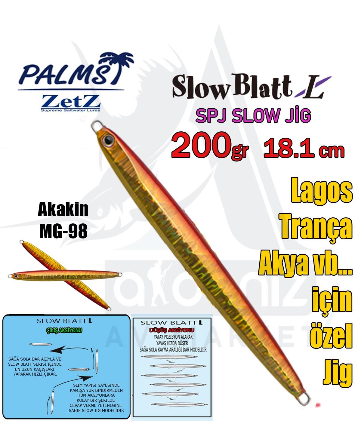 PALMS Zetz Slow Blatt L (Long) 200 gr Jig MG-98PALMS