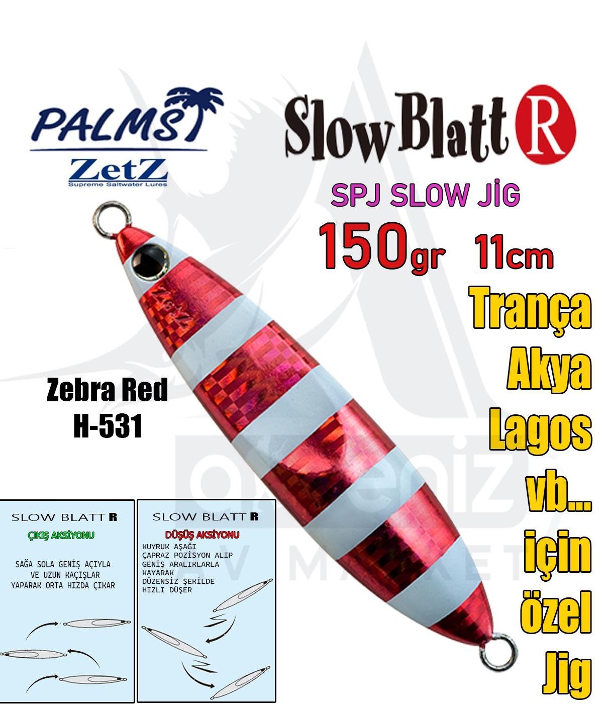 PALMS Zetz Slow Blatt R Jig 11cm 150gr H531 SahtePALMS