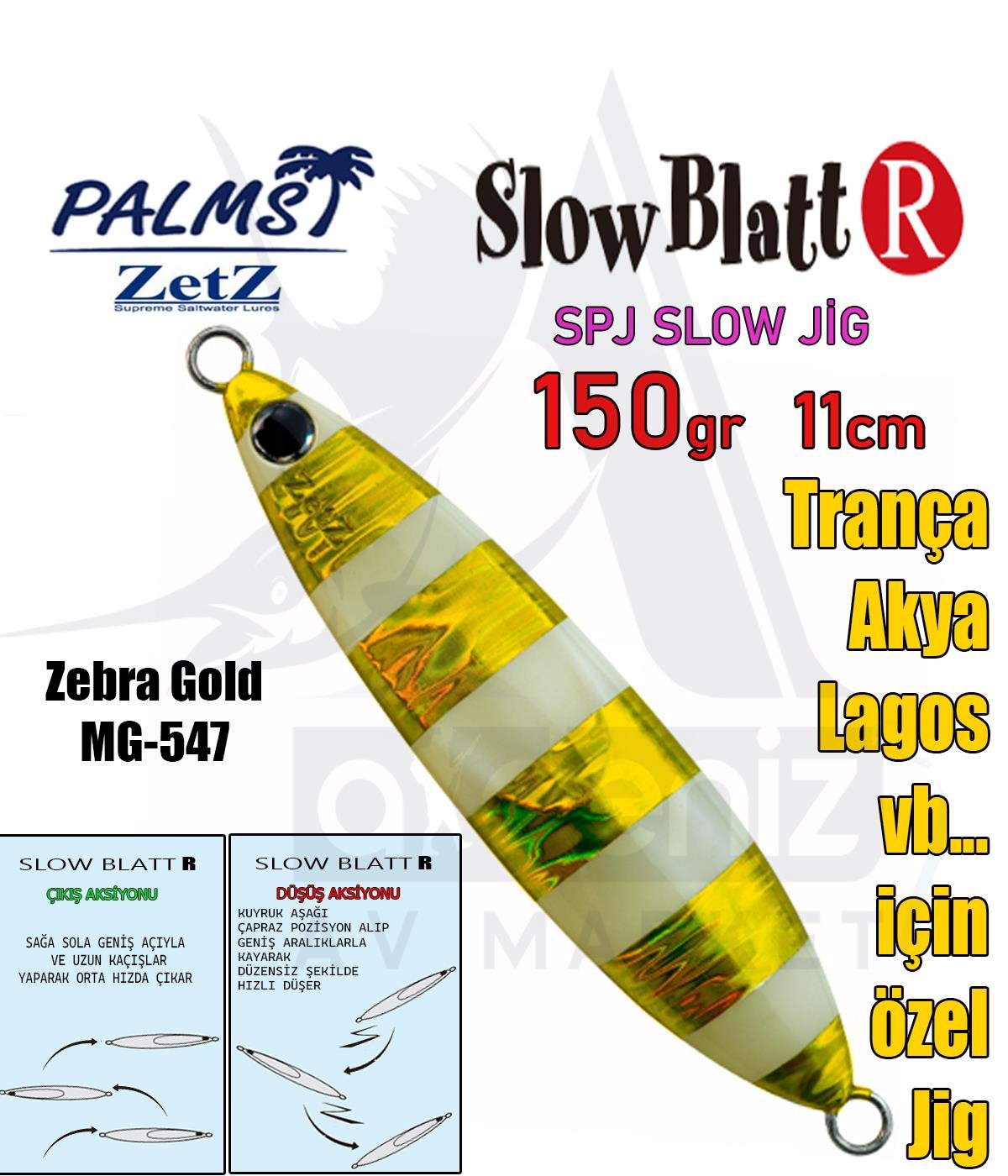 PALMS Zetz Slow Blatt R Jig 11cm 150gr MG547 SahtePALMS
