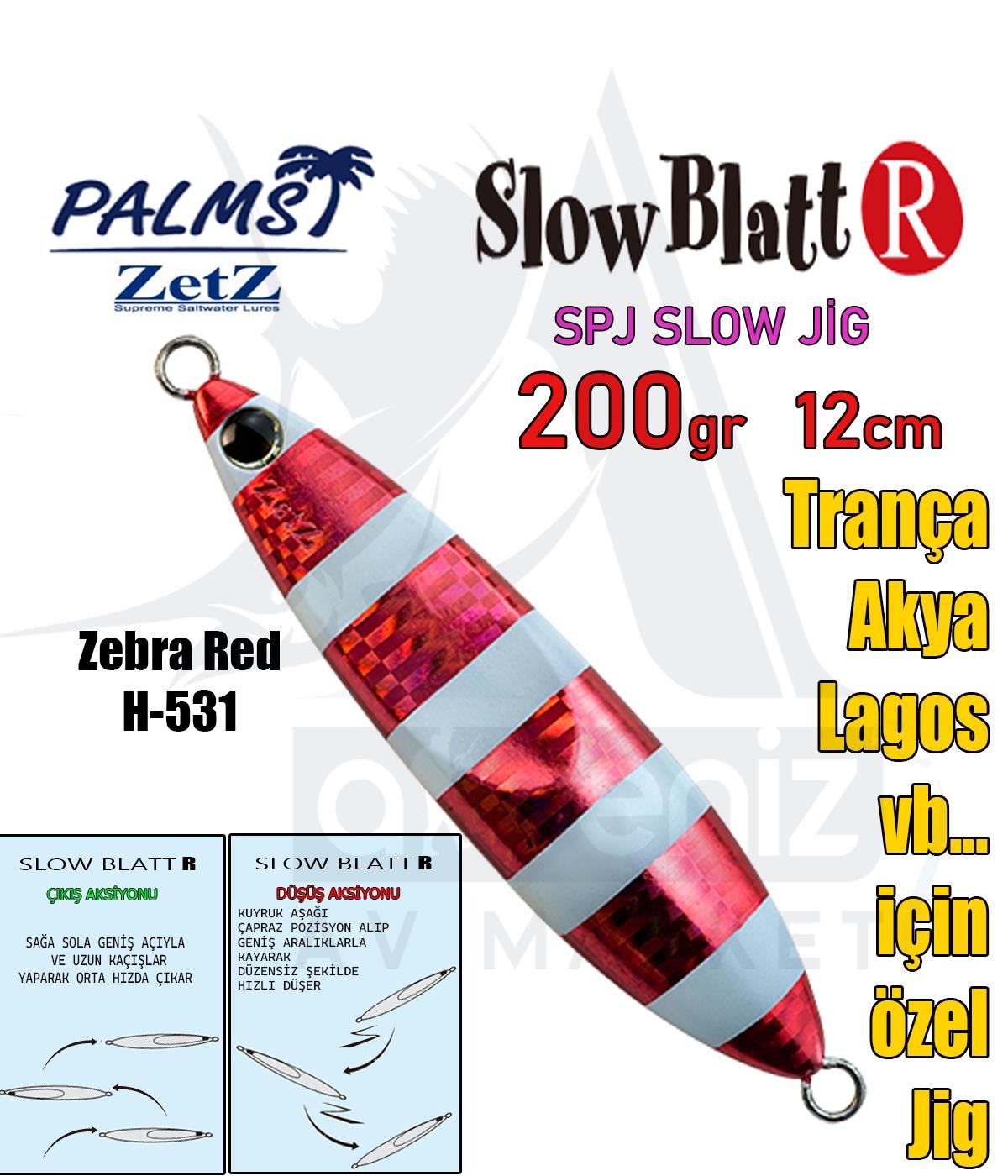 PALMS Zetz Slow Blatt R Jig 12cm 200gr H531 SahtePALMS