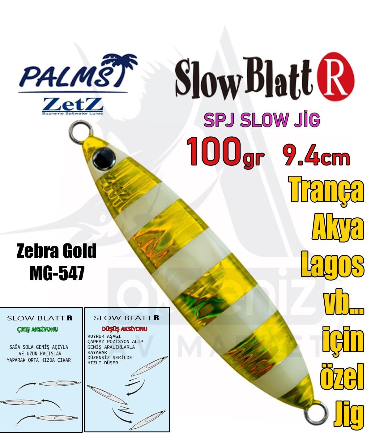 PALMS Zetz Slow Blatt R Jig 9,4cm 100gr MG547 SahtePALMS