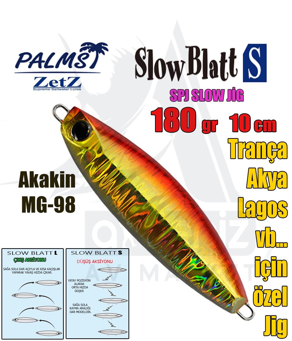 PALMS Zetz Slow Blatt S Jig 180gr 10cm MG-98PALMS