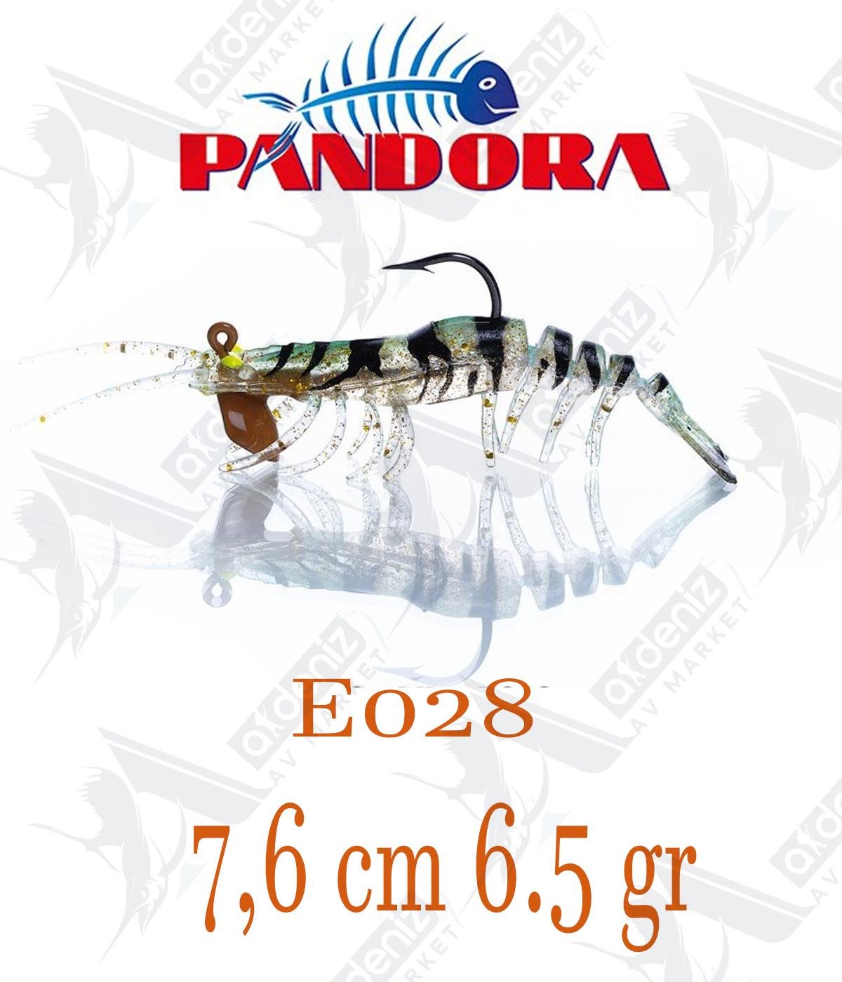 Pandora Caridina Shrimp 7.6cm 6.5gr silikon karides Color:E028PANDORA
