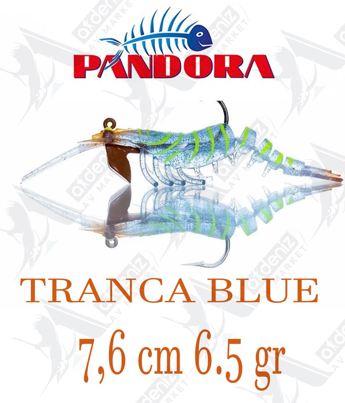 Pandora Caridina Shrimp 7.6cm 6.5gr silikon karides Color:TRANCA BLUEPANDORA