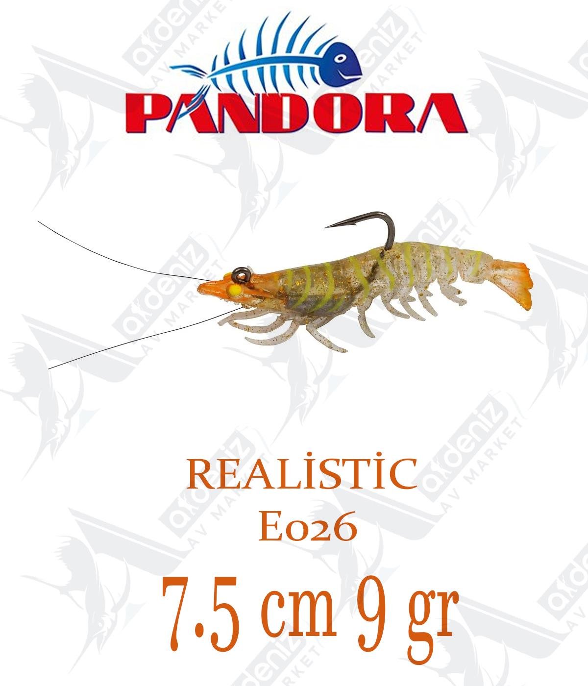 Pandora Realistic Shrimp 7.5cm 9gr silikon karides Color:E026PANDORA