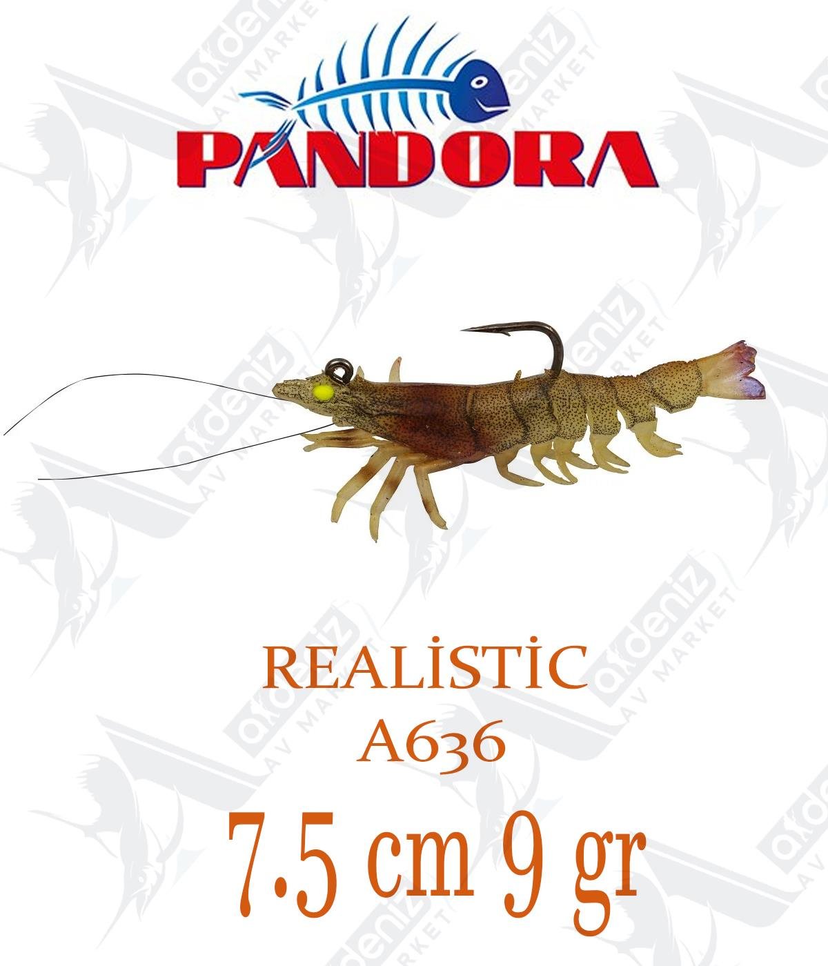 Pandora Realistic Shrimp 7.5cm 9gr silikon karides Color:A636PANDORA