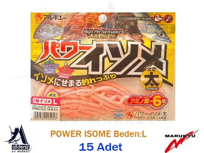POWER İsome L (Large) Lrf Silikon Kurt Yem 11cm 15pcs #Pink