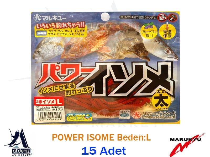 POWER İsome L (Large) Lrf Silikon Kurt Yem 11cm 15pcs #Red