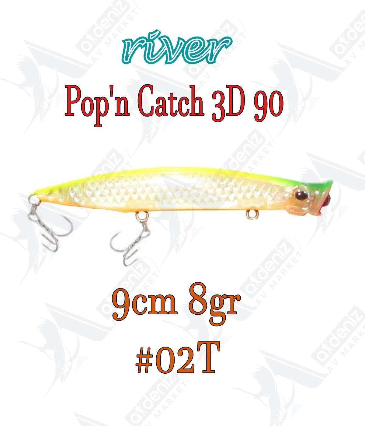 River Pop'n Catch 3D 90 9cm 8gr Popper Color:02TRİVER