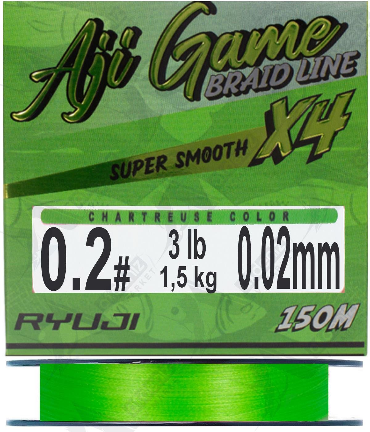Ryuji Aji Game İp Misina 4X 0.02 mm 150 Mt Chartreuse.RYUJİ