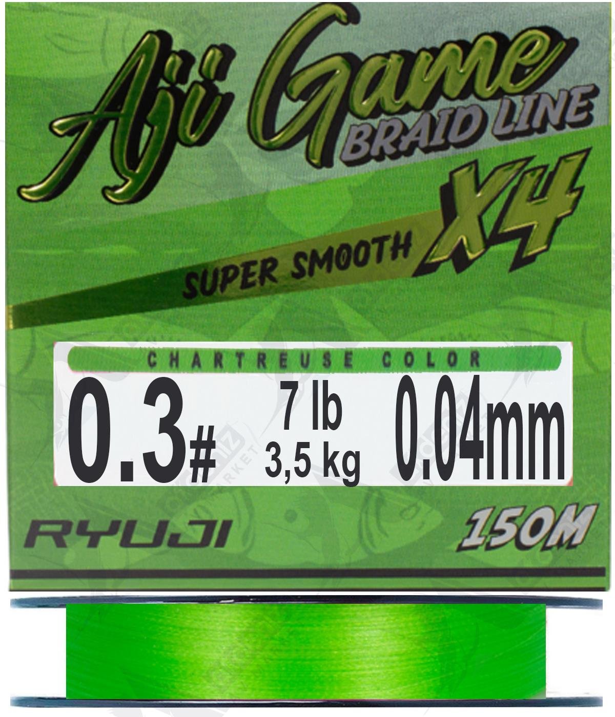 Ryuji Aji Game İp Misina 4X 0.04 mm 150 Mt Chartreuse.RYUJİ