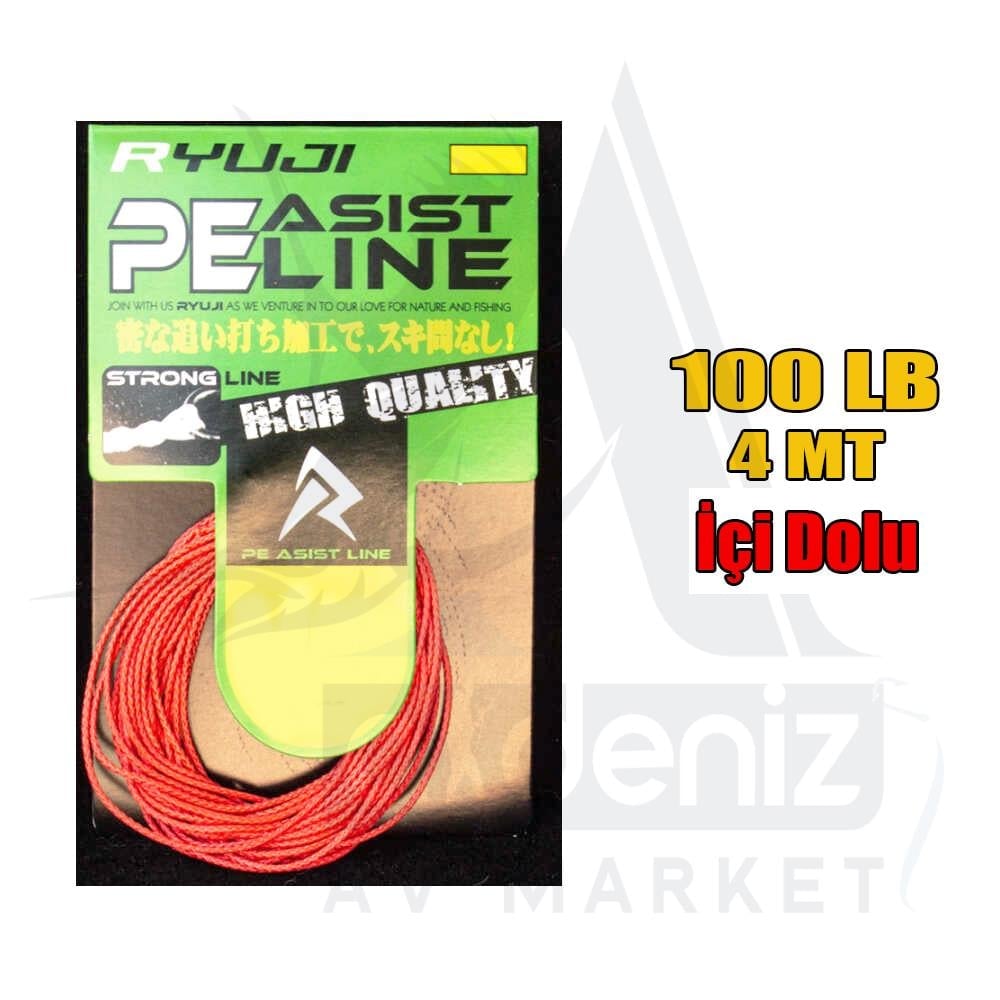 Ryuji Assist PE Line Asist İpi 100 Lb 4 mt Red (KIRMIZI) Assist LineRYUJİ