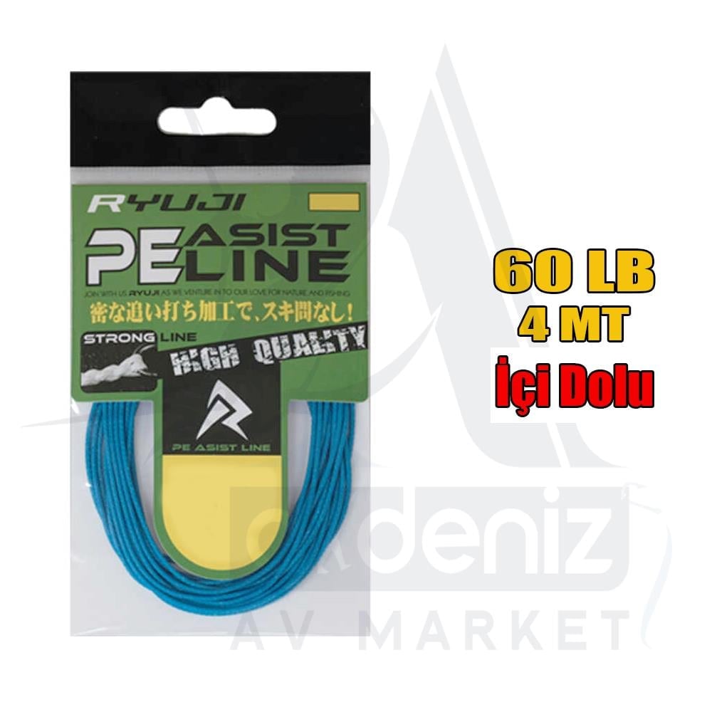 Ryuji Assist PE Line Asist İpi 60 Lb 4 mt Blue (MAVi) Assist LineRYUJİ