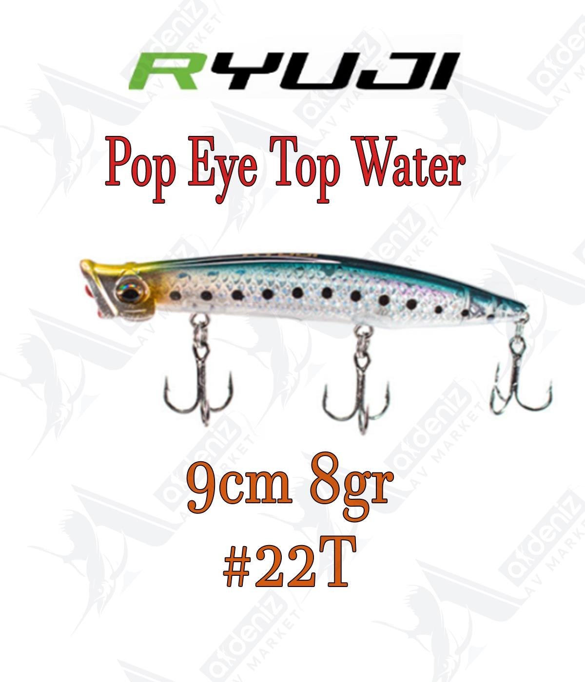 Ryuji Pop Eye Top Water 9cm 8gr Popper Color:22TRİVER