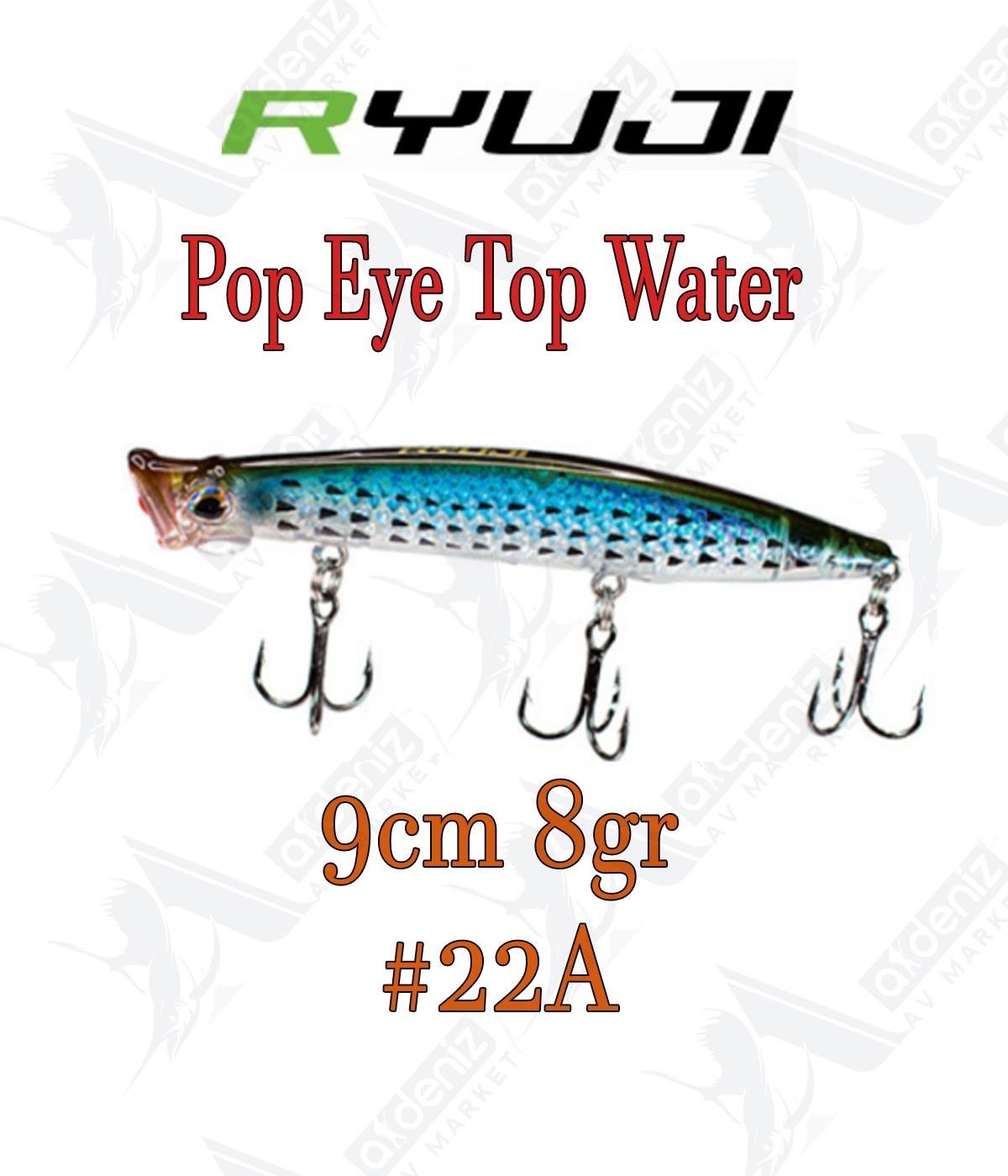 Ryuji Pop Eye Top Water 9cm 8gr Popper Color:22ARİVER