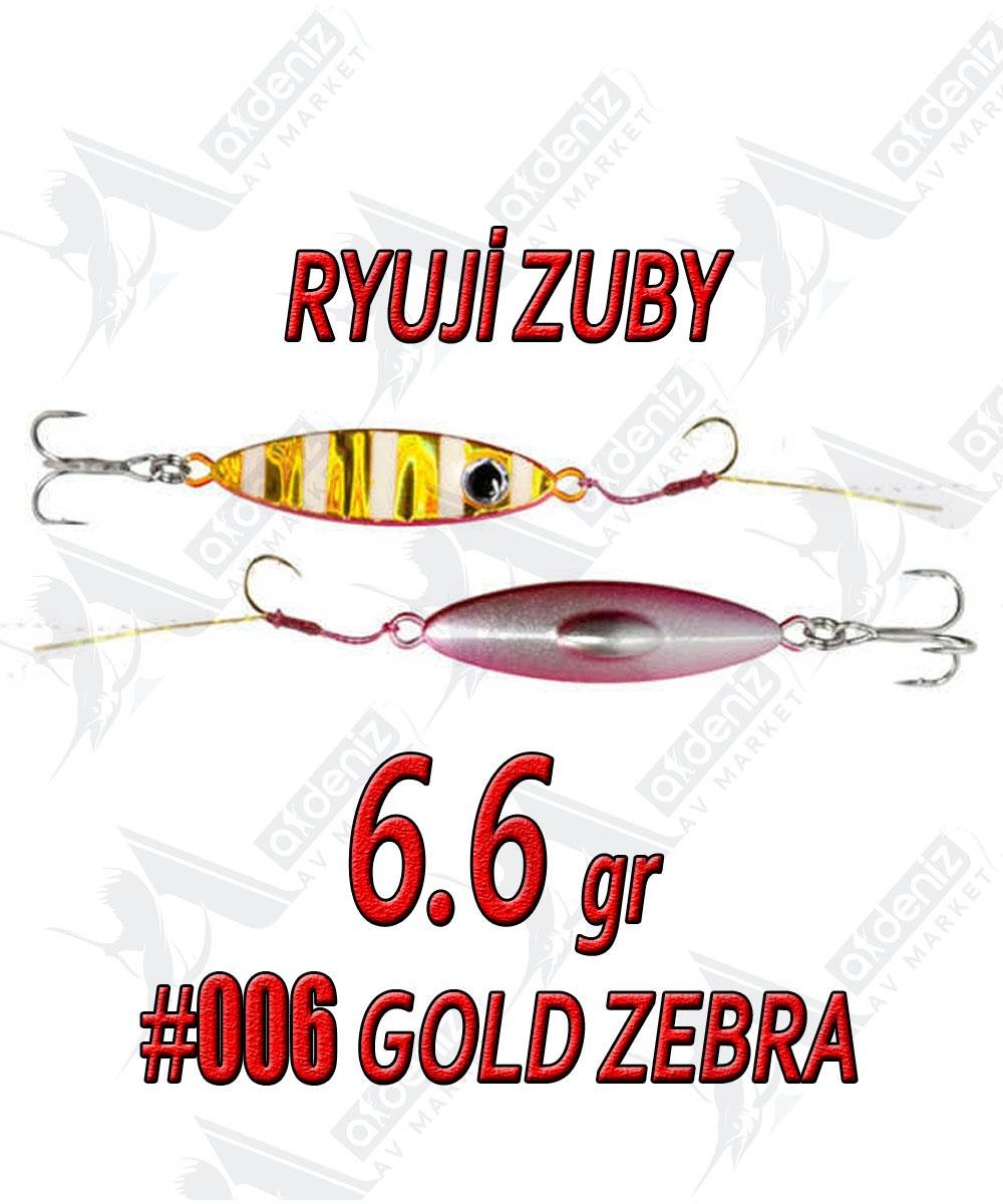 Ryuji Zuby 32mm 6.6gr LRF Jig Sahte Metal Yem #6 Gold Zebra GlowRYUJİ