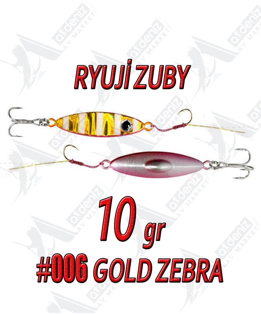 Ryuji Zuby 38mm 10gr LRF Jig Sahte Metal Yem #6 Gold Zebra GlowRYUJİ