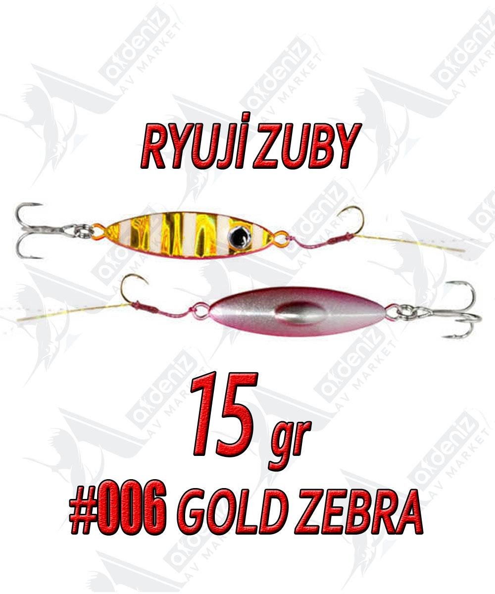 Ryuji Zuby 43mm 15gr LRF Jig Sahte Metal Yem #6 Gold Zebra GlowRYUJİ