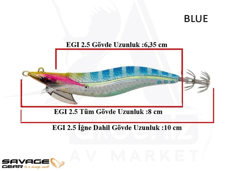 Savage Gear Squid Beat Egi #2.5 10 gr Suni Yem #Blue