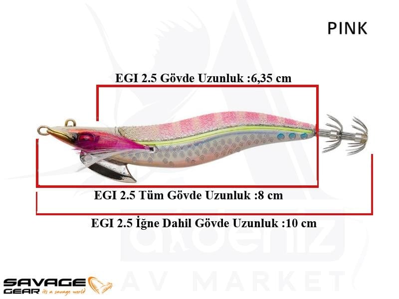 Savage Gear Squid Beat Egi #2.5 10 gr Suni Yem #Pink